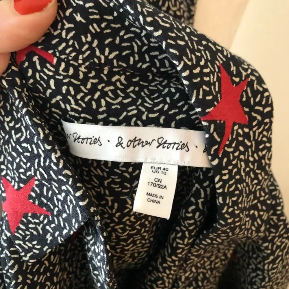 & Other Stories Black and Red Button Down Shirt - Picture 4 of 5